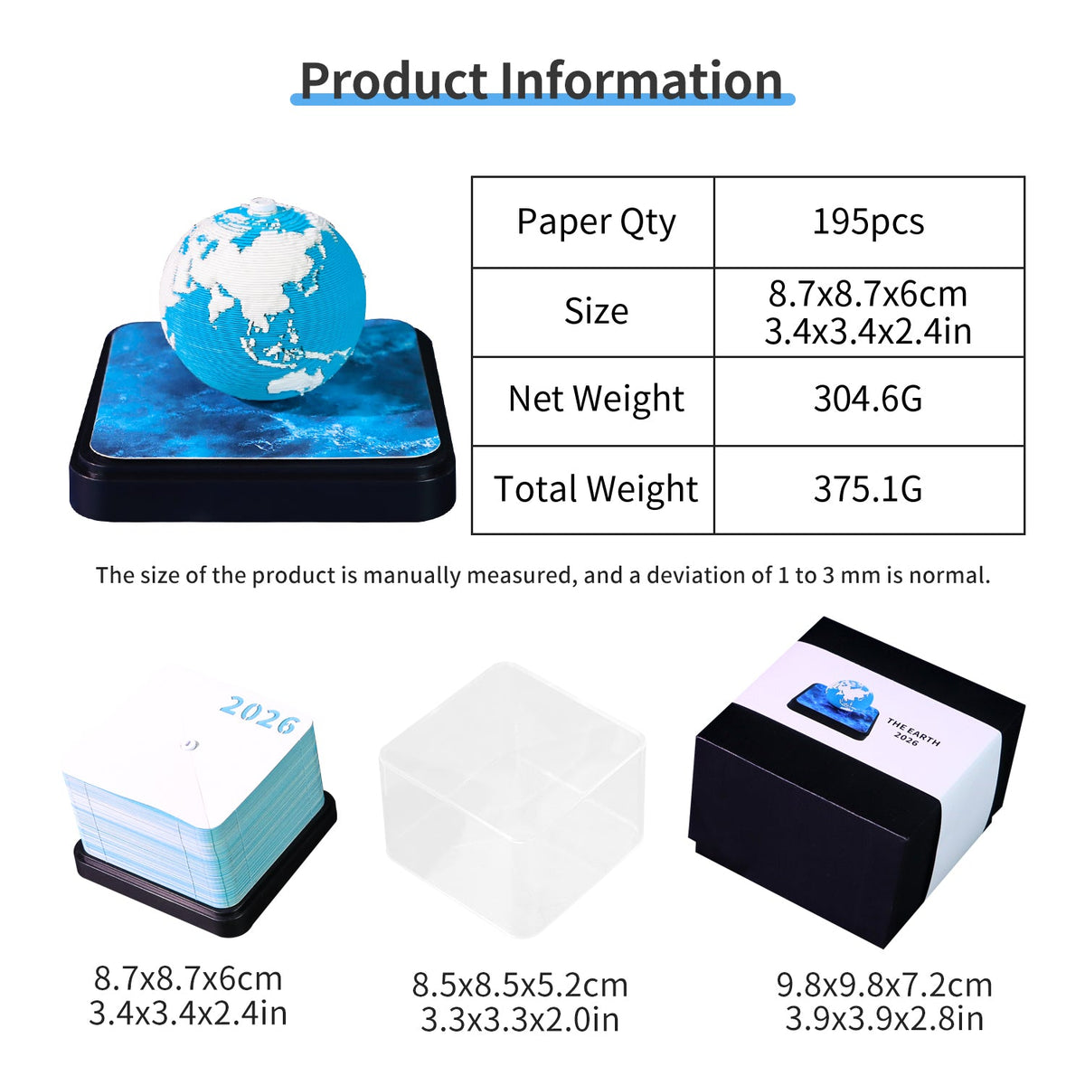 3D Calendar 2027 - Earth - 3D Calendar