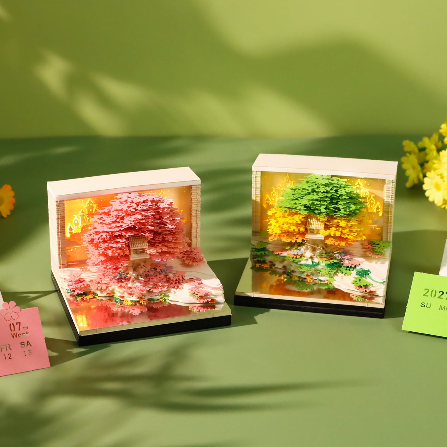 3D Calendar 2027 - Floral Tree Island - 3D Calendar