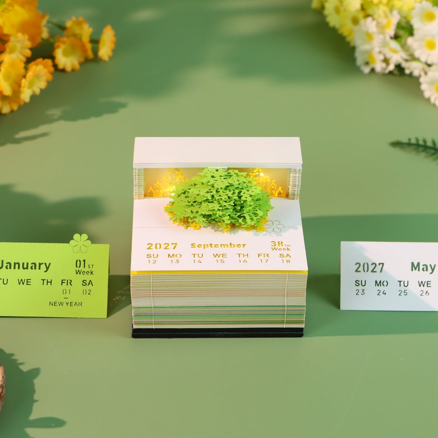 3D Calendar 2027 - Floral Tree Island - 3D Calendar