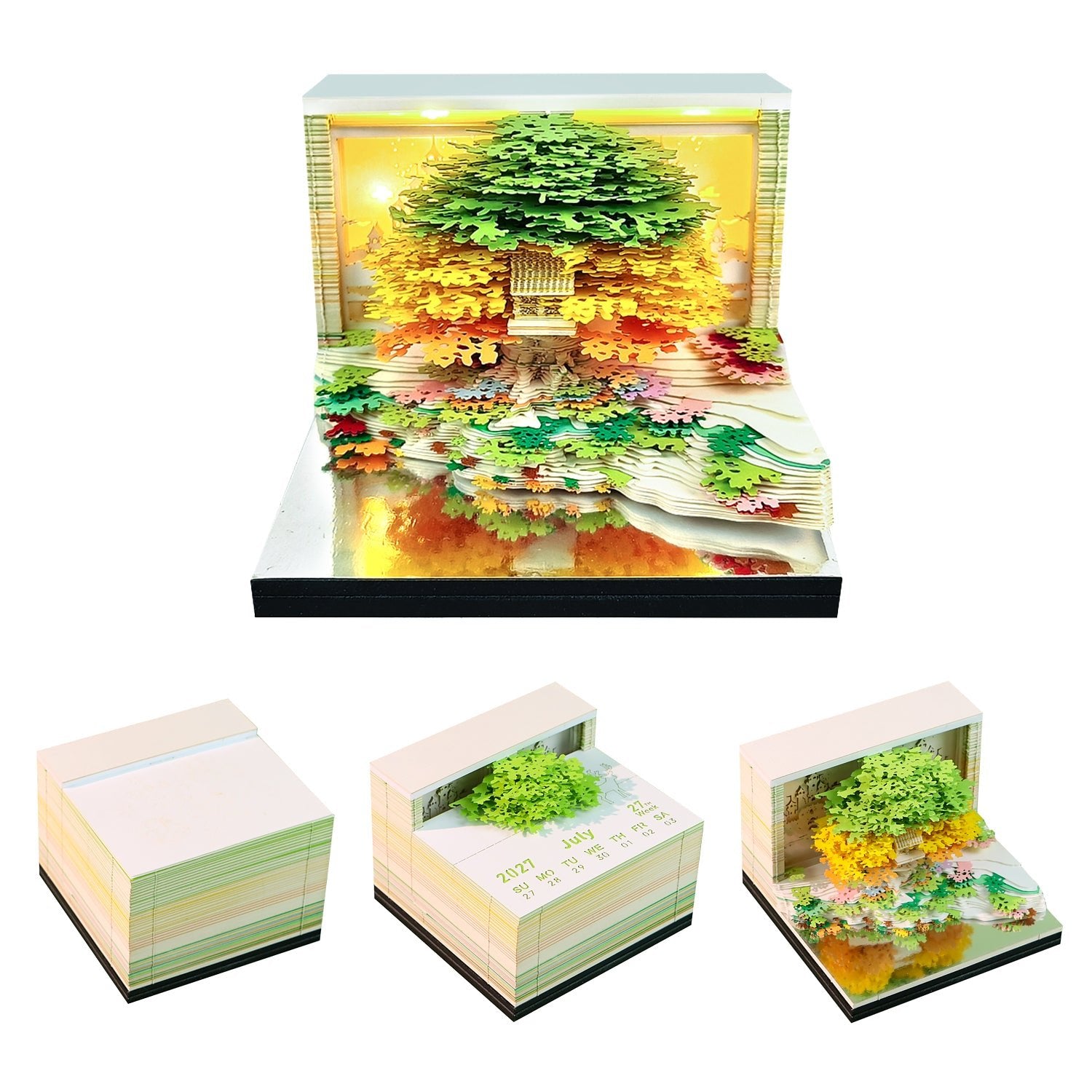 3D Calendar 2027 - Floral Tree Island - 3D Calendar