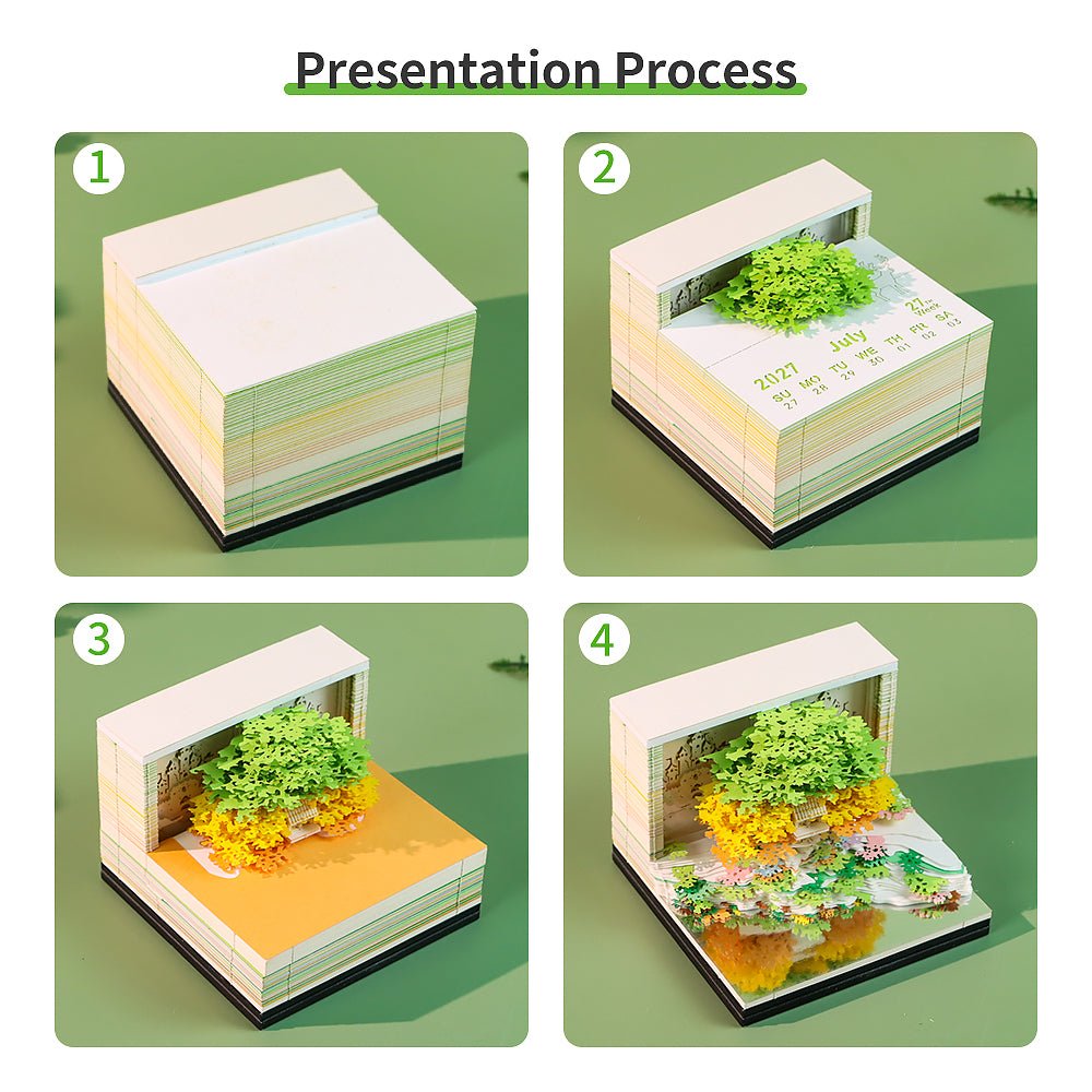 3D Calendar 2027 - Floral Tree Island - 3D Calendar