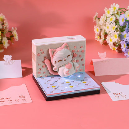 3D Calendar 2027 - Jumping Cat - 3D Calendar