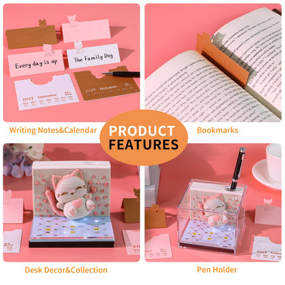 3D Calendar 2027 - Jumping Cat - 3D Calendar