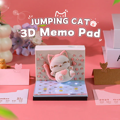 3D Calendar 2027 - Jumping Cat - 3D Calendar