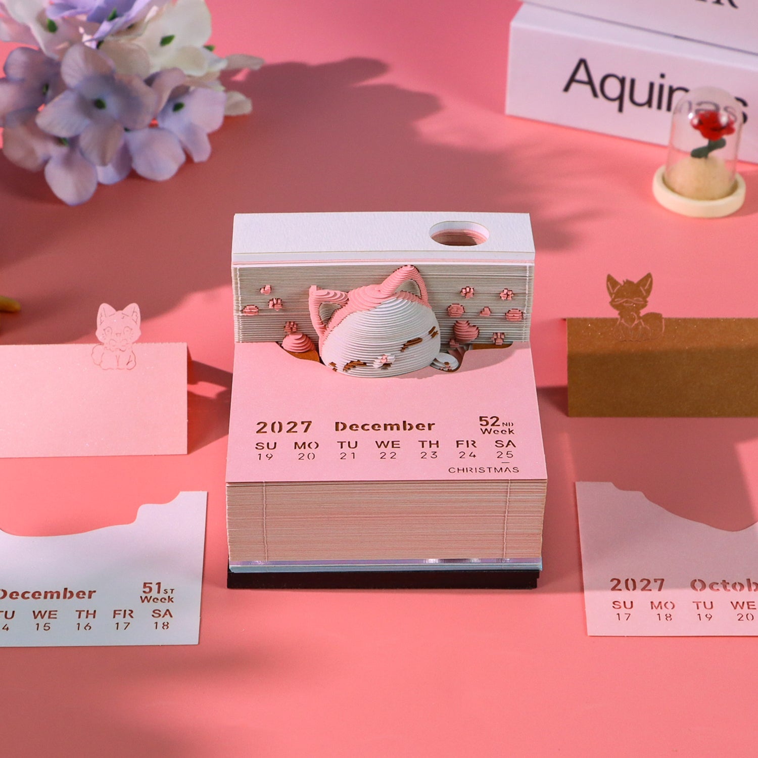 3D Calendar 2027 - Jumping Cat - 3D Calendar
