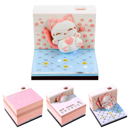 3D Calendar 2027 - Jumping Cat - 3D Calendar