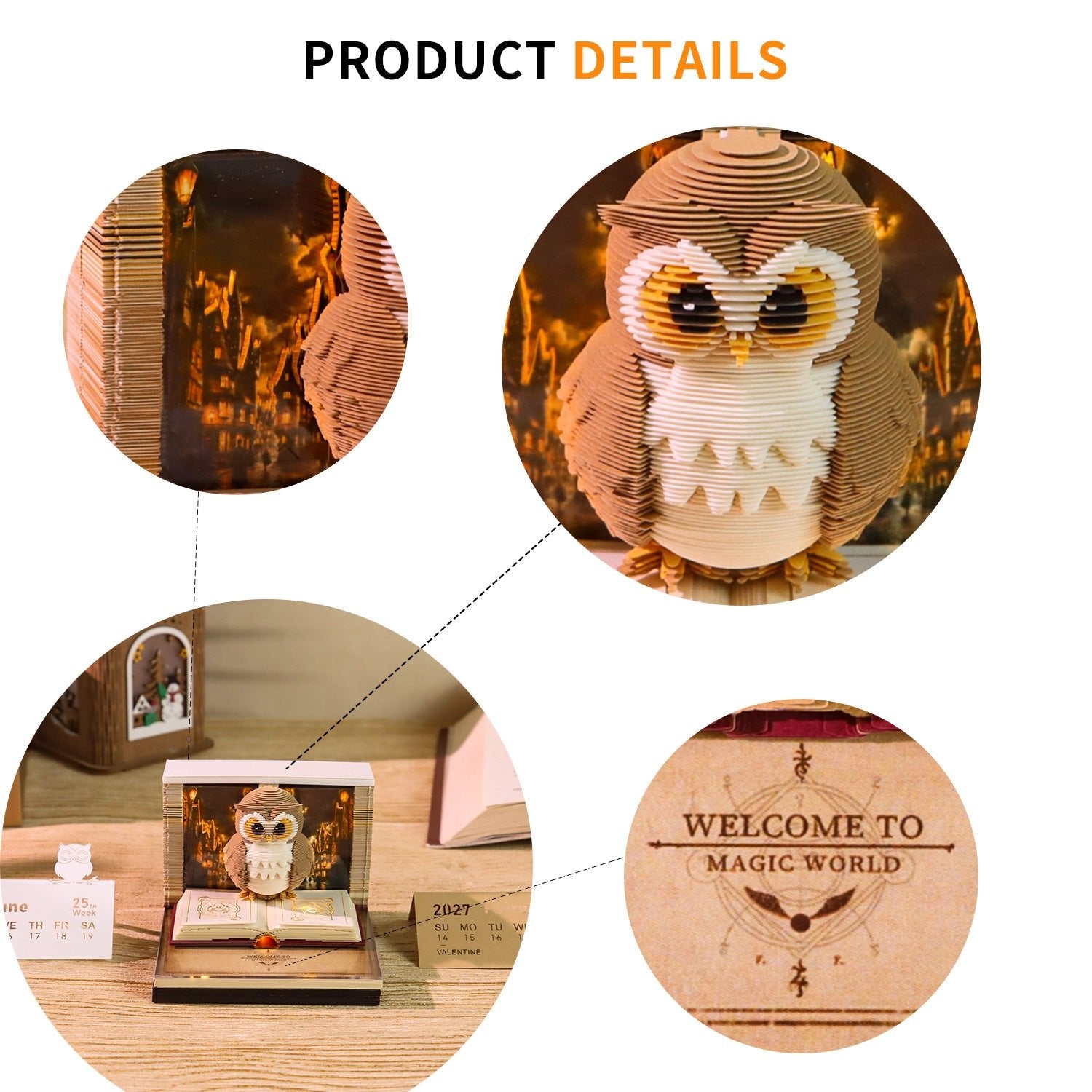 3D Calendar 2027 - Magic Owl - 3D Calendar