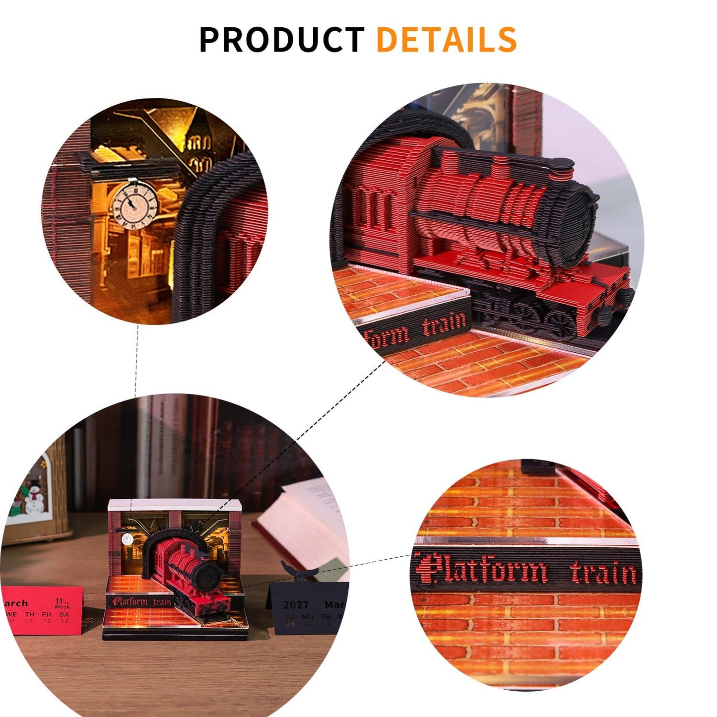 3D Calendar 2027 - Magic Platform Train - 3D Calendar