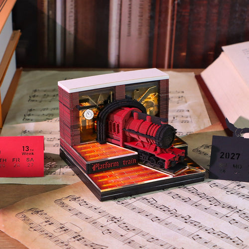 3D Calendar 2027 - Magic Platform Train - 3D Calendar