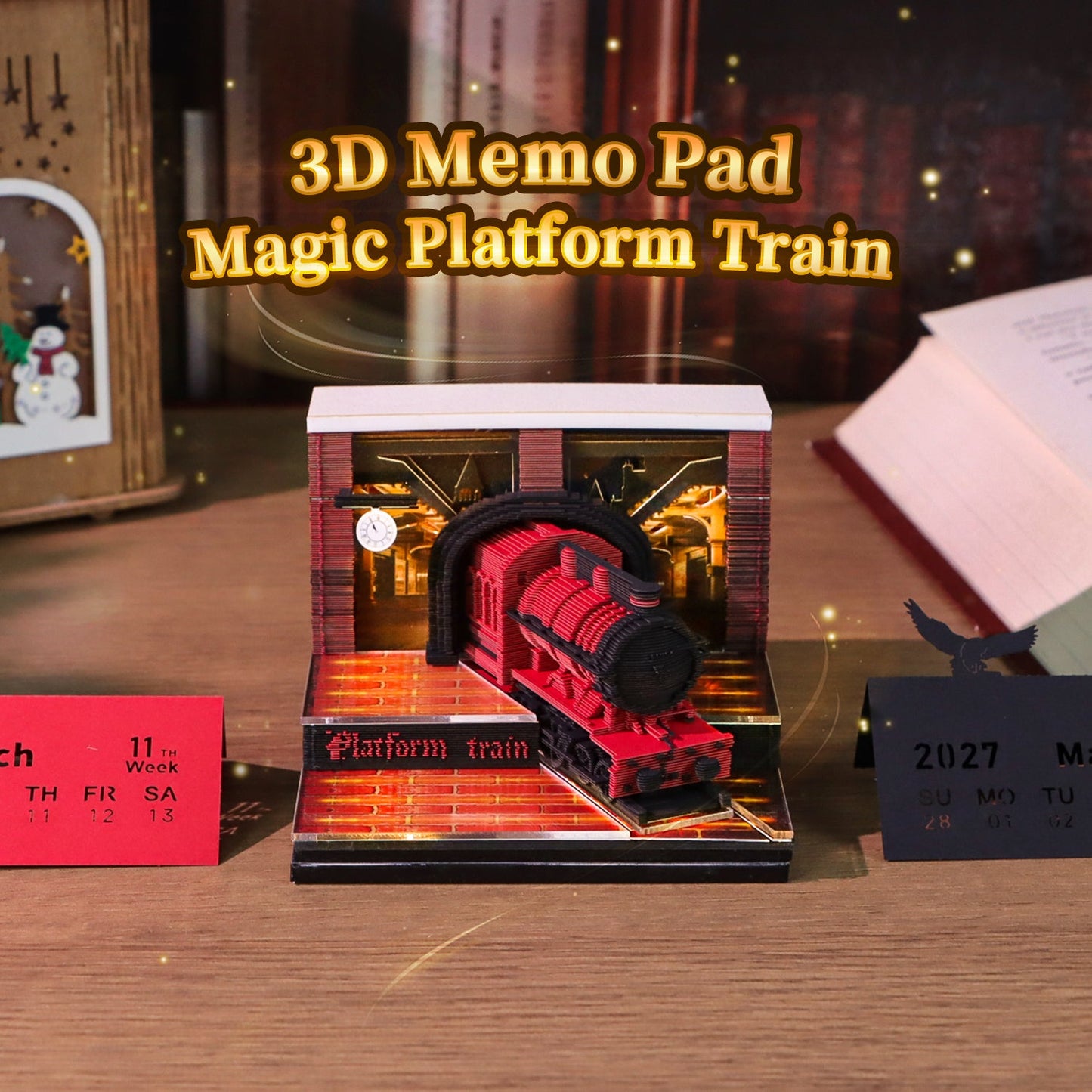 3D Calendar 2027 - Magic Platform Train - 3D Calendar