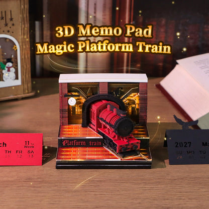 3D Calendar 2027 - Magic Platform Train - 3D Calendar