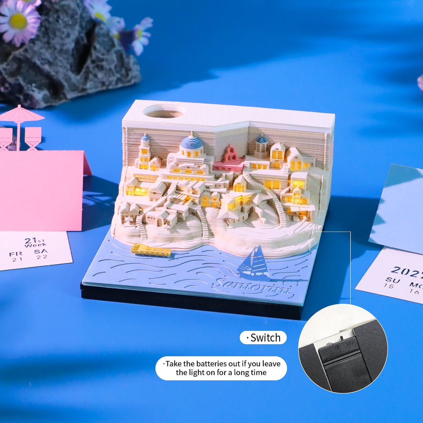 3D Calendar 2027 - Santorini - 3D Calendar