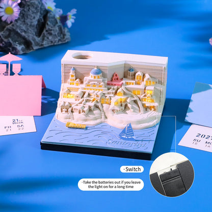 3D Calendar 2027 - Santorini - 3D Calendar