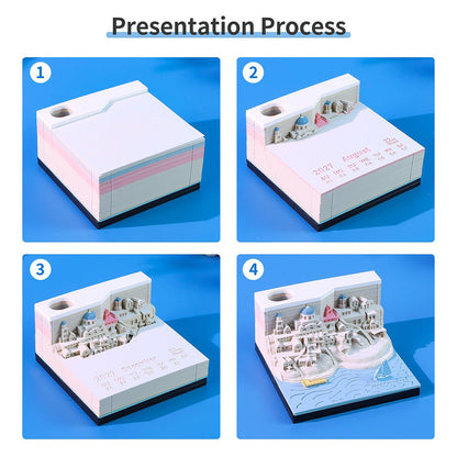 3D Calendar 2027 - Santorini - 3D Calendar