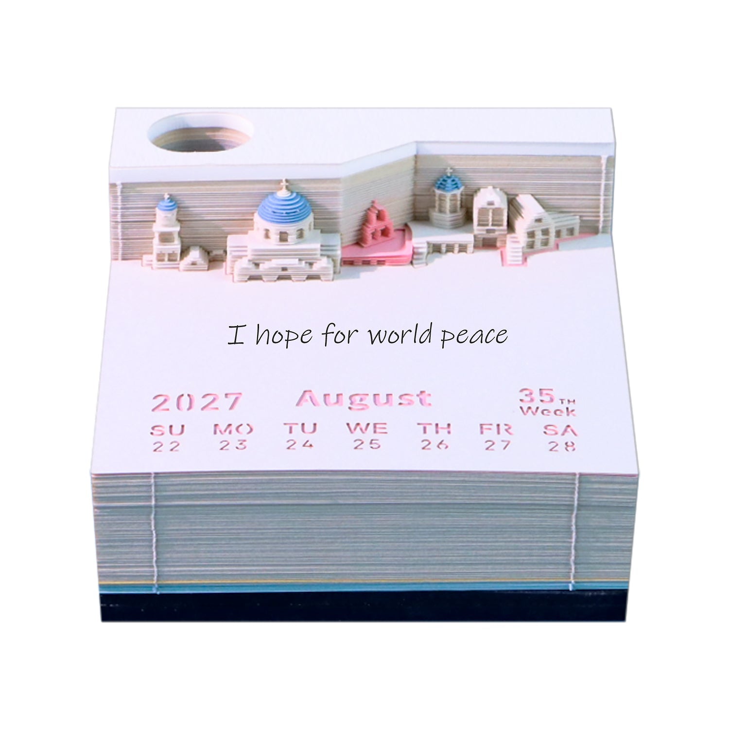 3D Calendar 2027 - Santorini - 3D Calendar