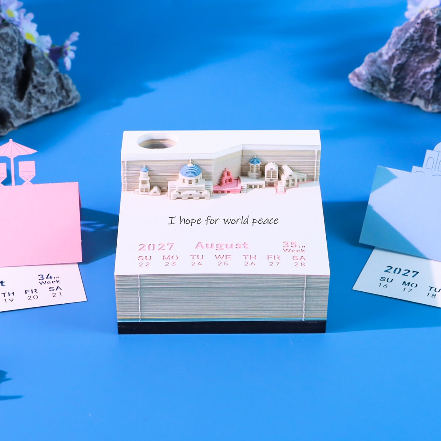 3D Calendar 2027 - Santorini - 3D Calendar