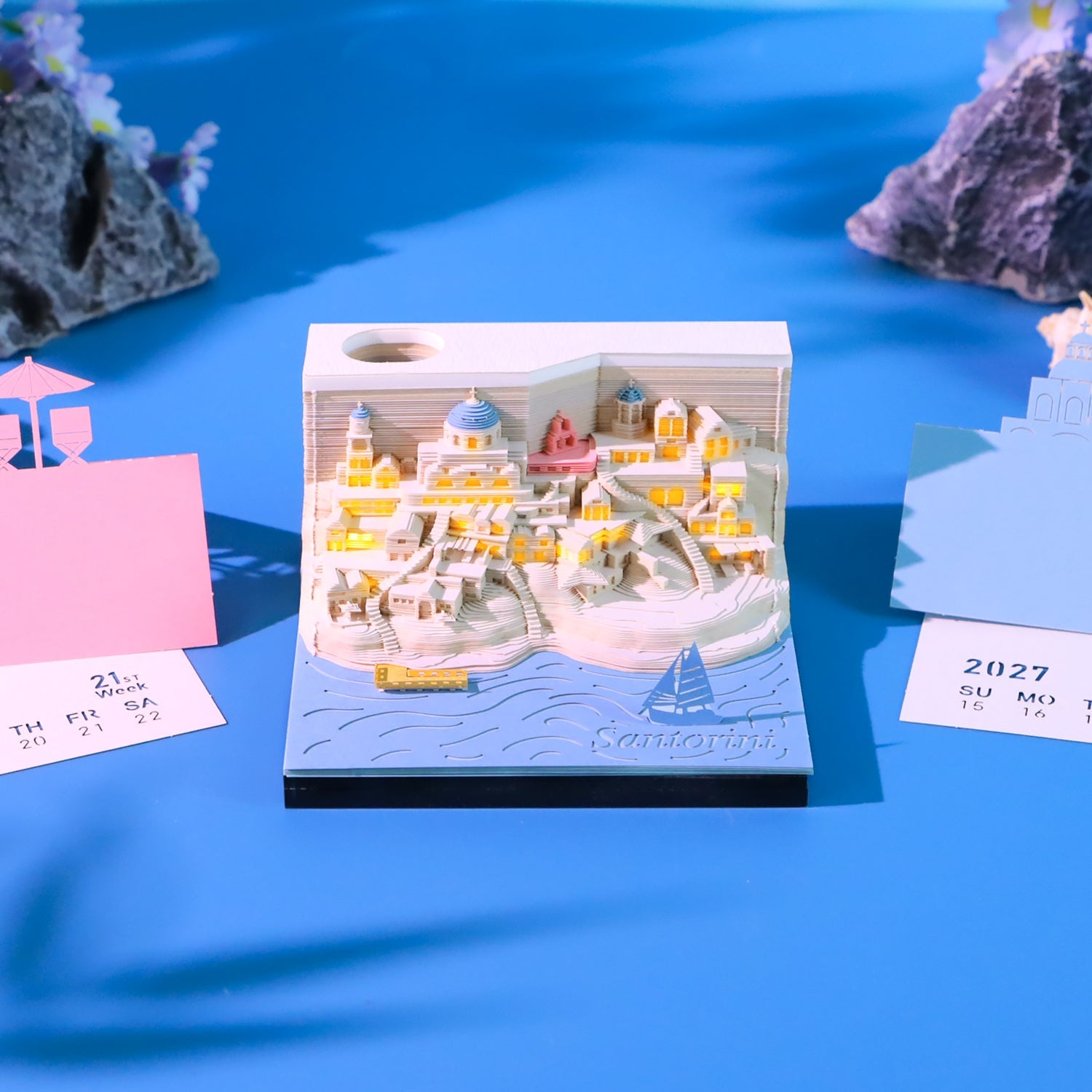 3D Calendar 2027 - Santorini - 3D Calendar