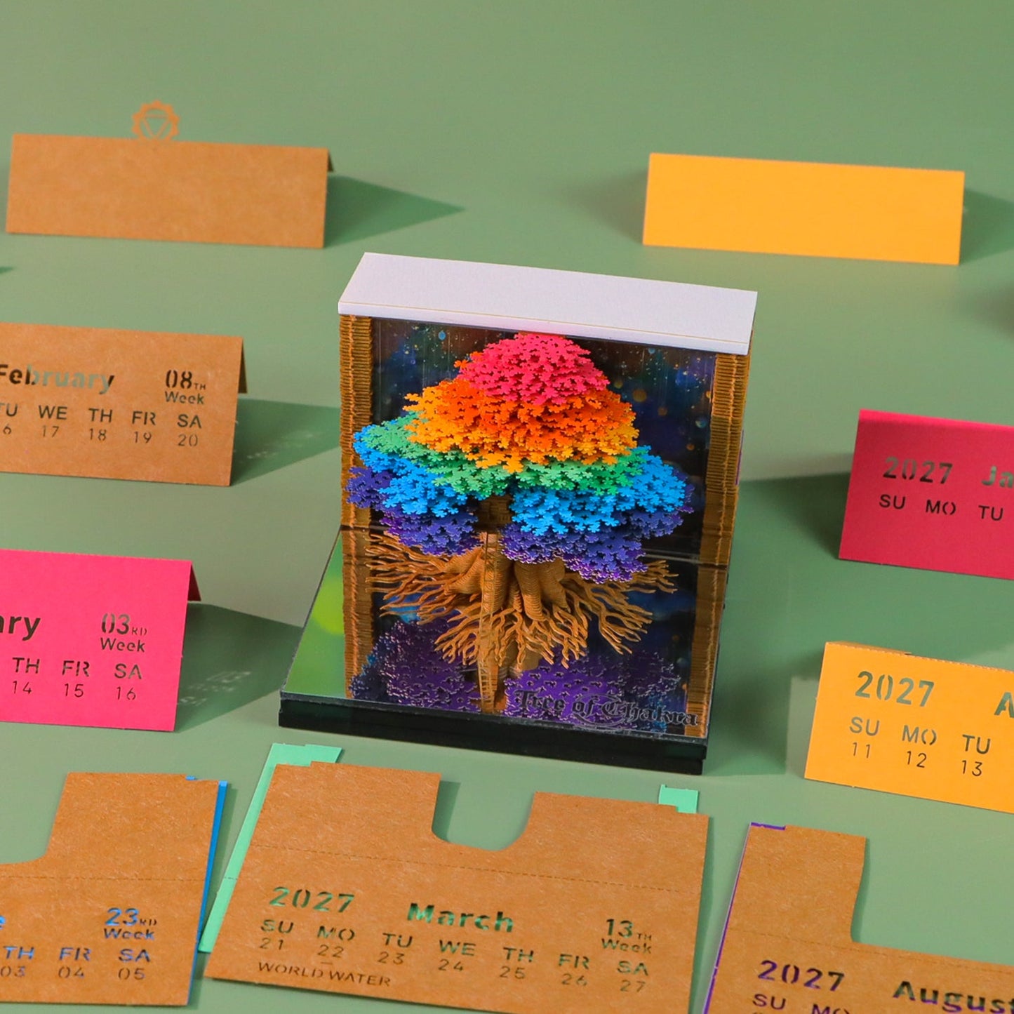 3D Calendar 2027 - Tree of Chakra - 3D Calendar
