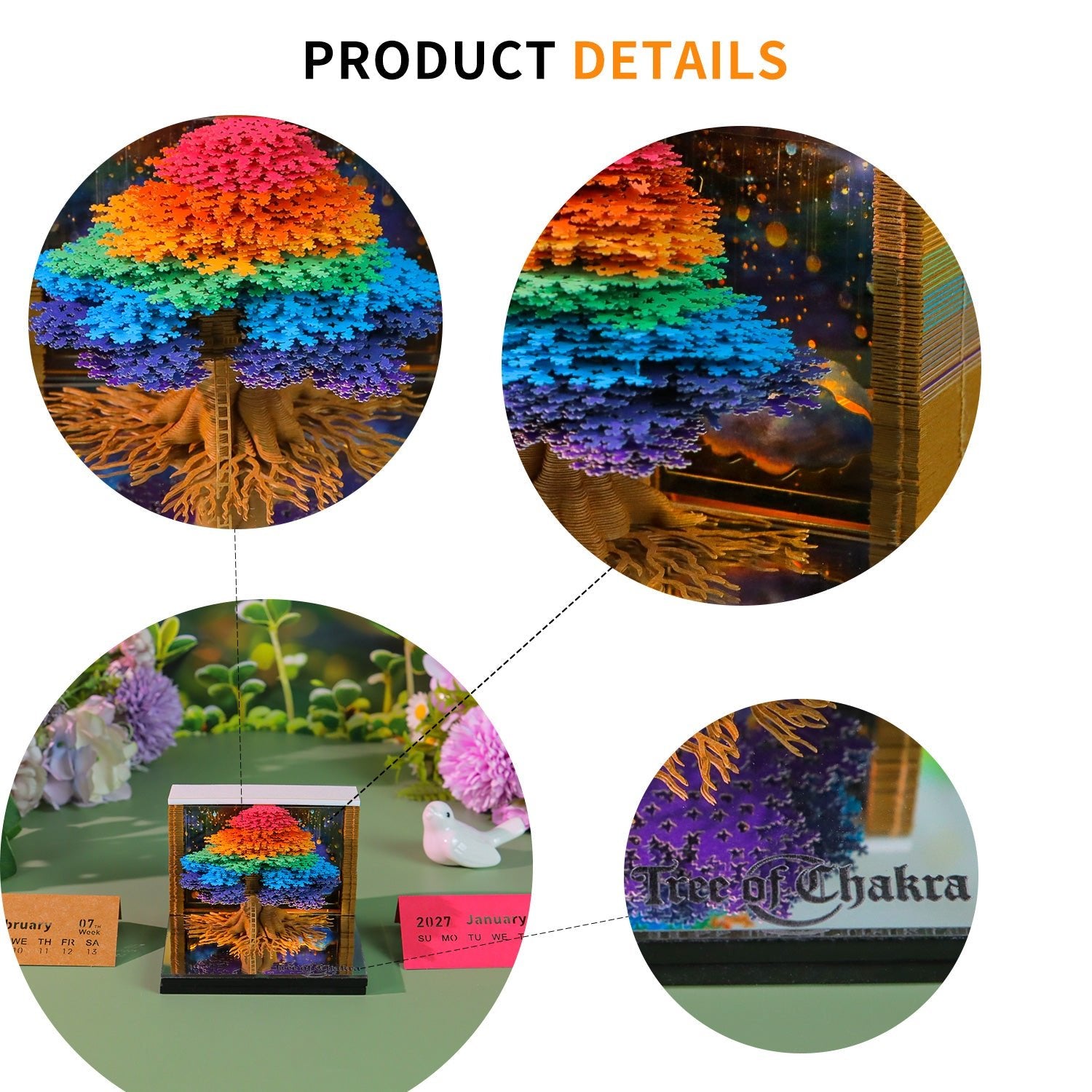 3D Calendar 2027 - Tree of Chakra - 3D Calendar