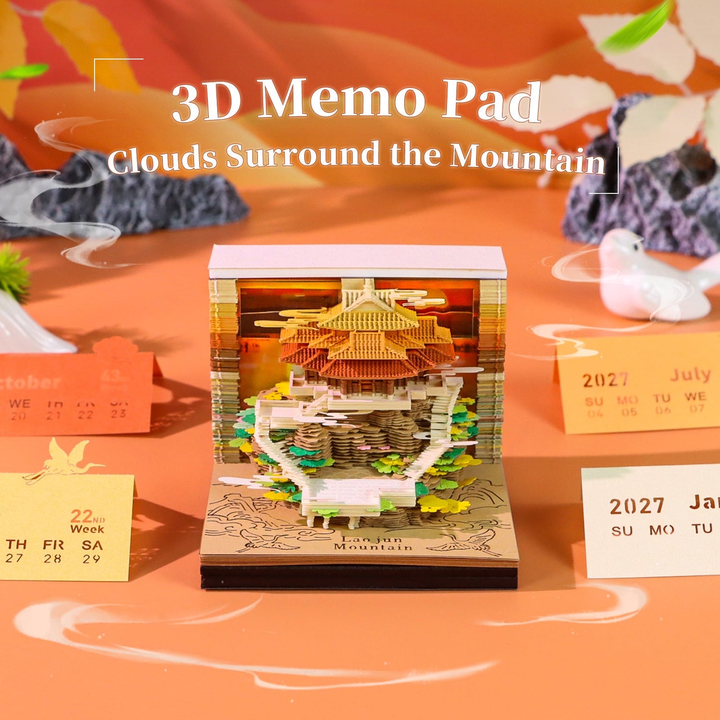 3D Calendar - Clouds Surrounding the Mountain - 3D Calendar