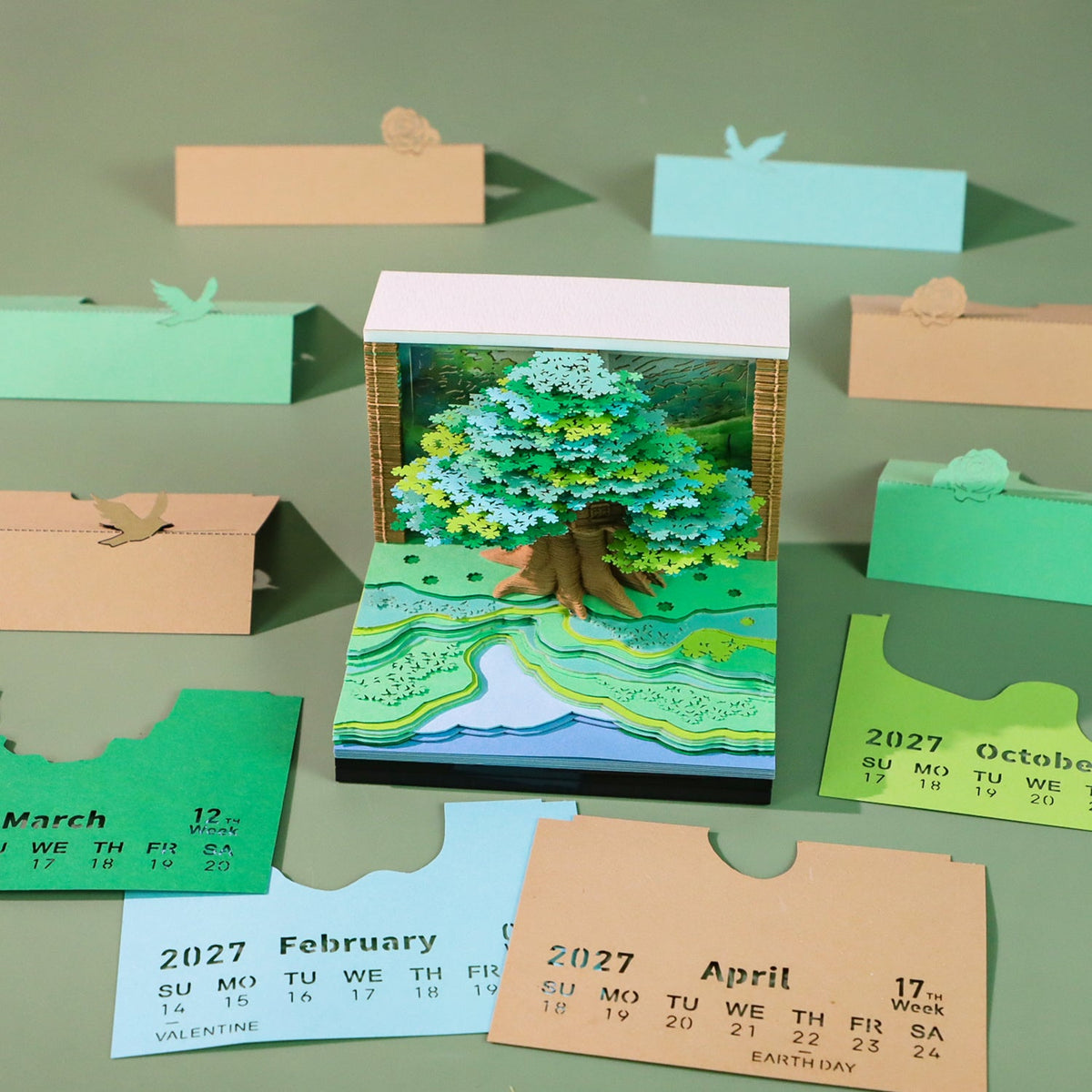 3D Calendar - Four Leaf Tree - 3D Calendar