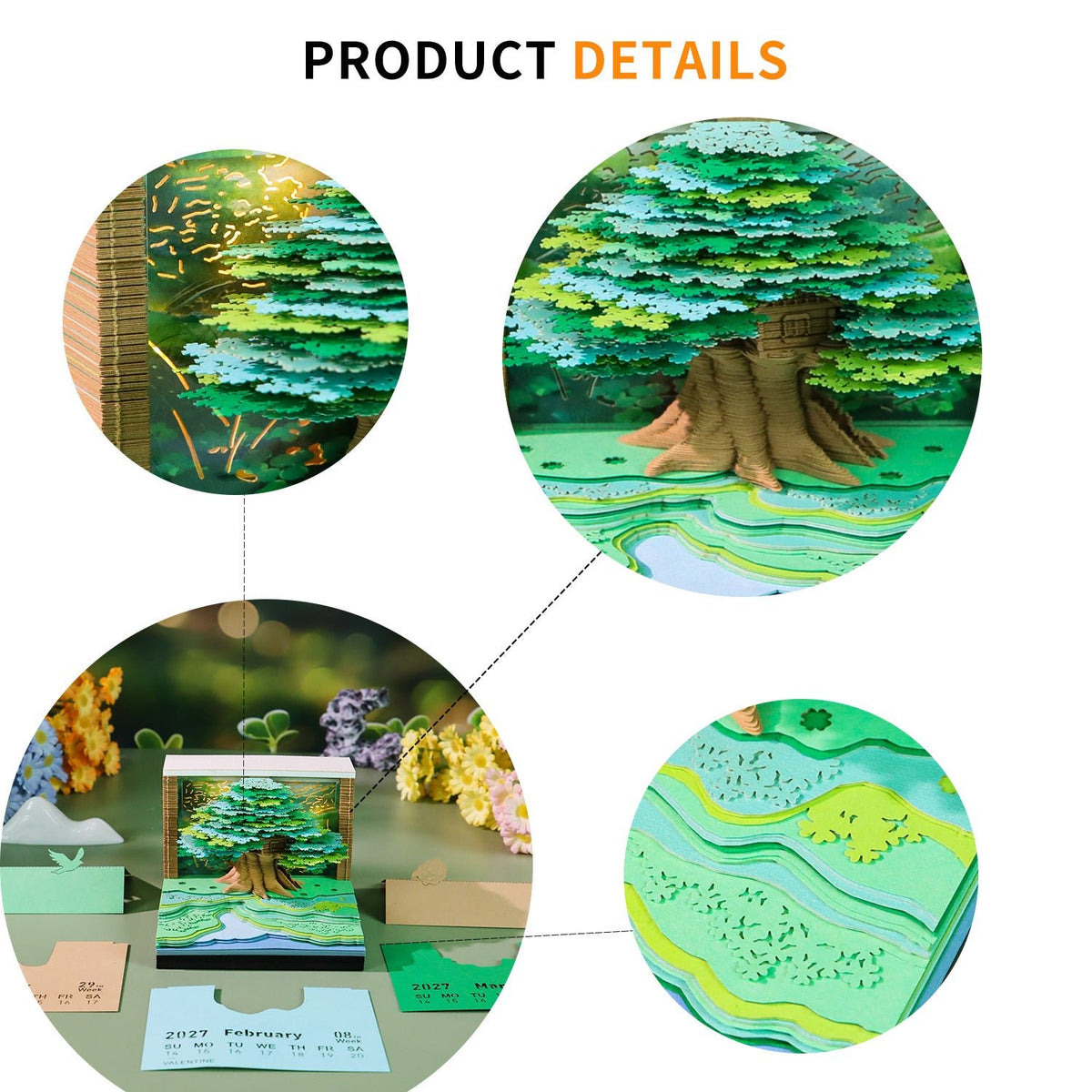 3D Calendar - Four Leaf Tree - 3D Calendar