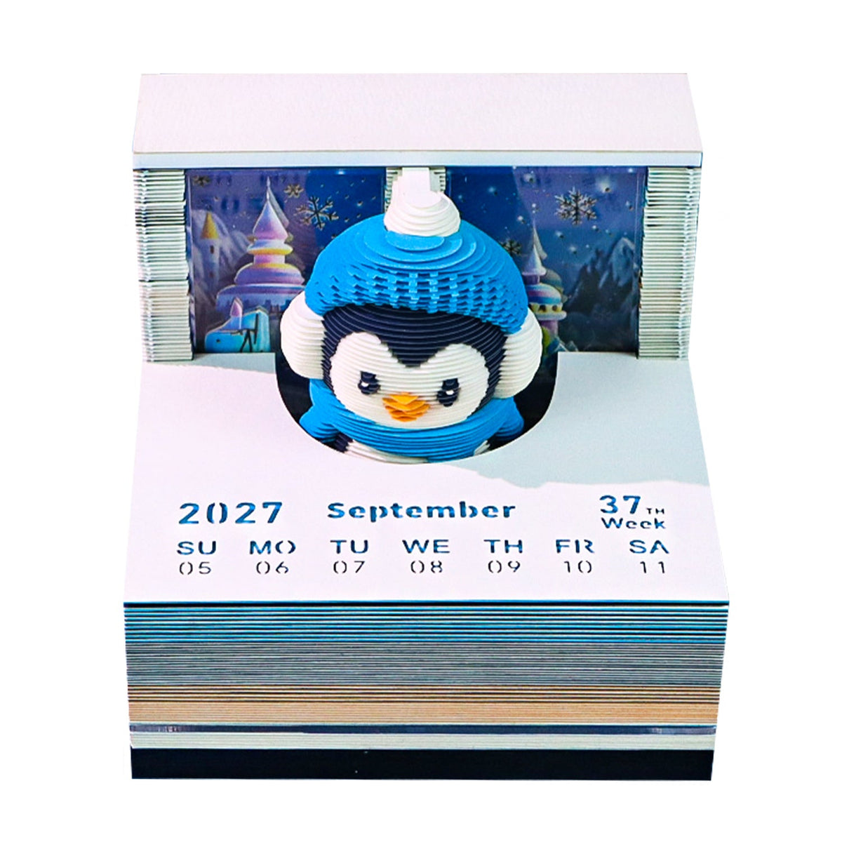 3D Calendar - Ice Snow Penguin - 3D Calendar
