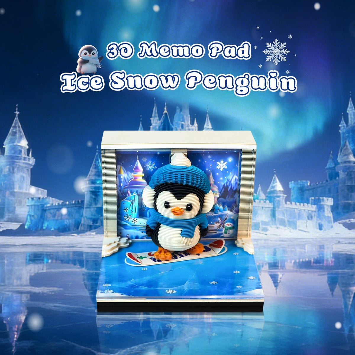 3D Calendar - Ice Snow Penguin - 3D Calendar