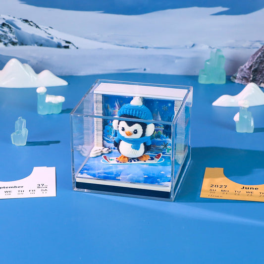 3D Calendar - Ice Snow Penguin - 3D Calendar