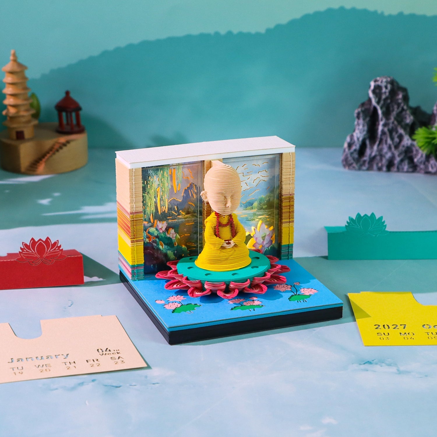 3D Calendar - Lotus Little Monk - 3D Calendar