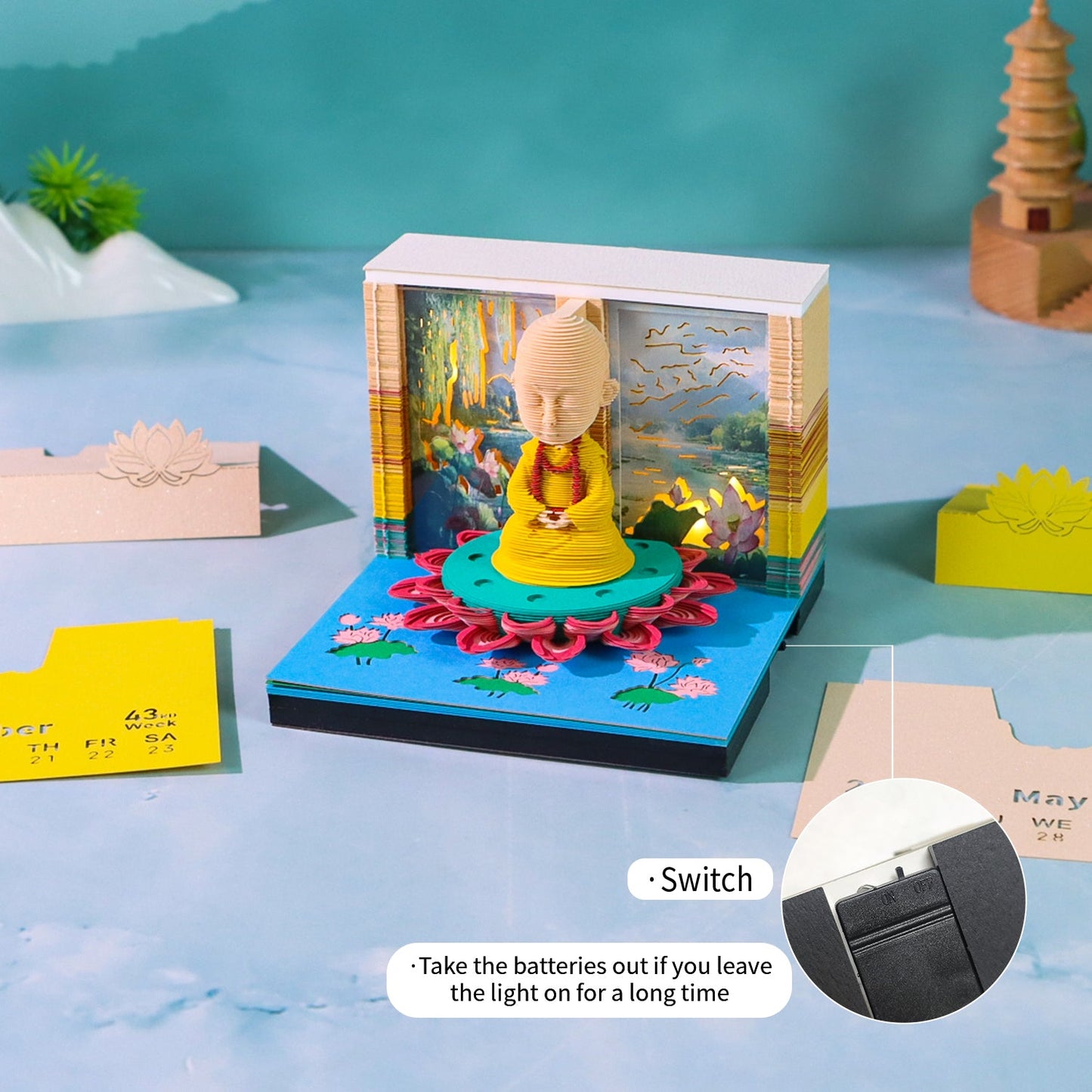 3D Calendar - Lotus Little Monk - 3D Calendar
