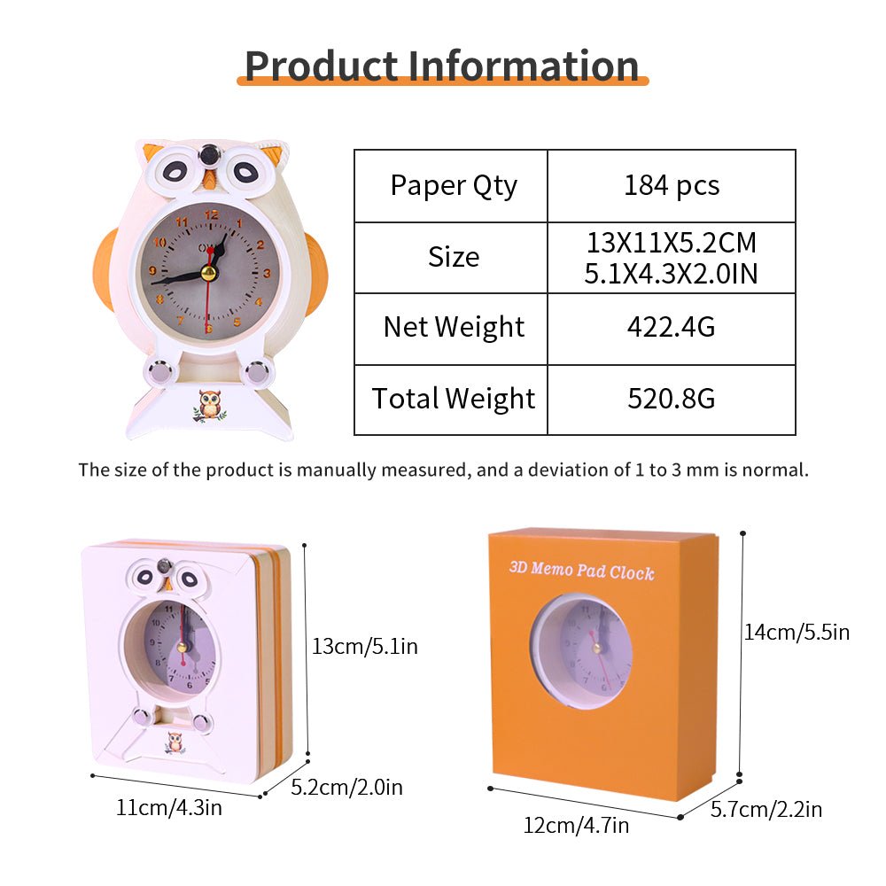 3D Calendar - Owl Clock - 3D Calendar
