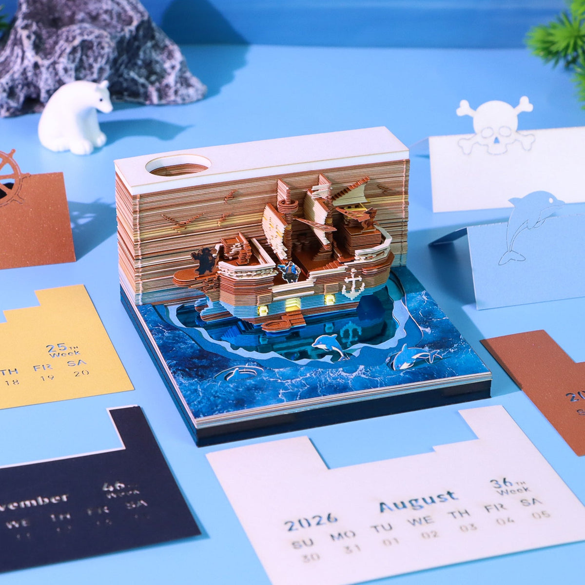 3D Calendar - Pirate Ship - 3D Calendar