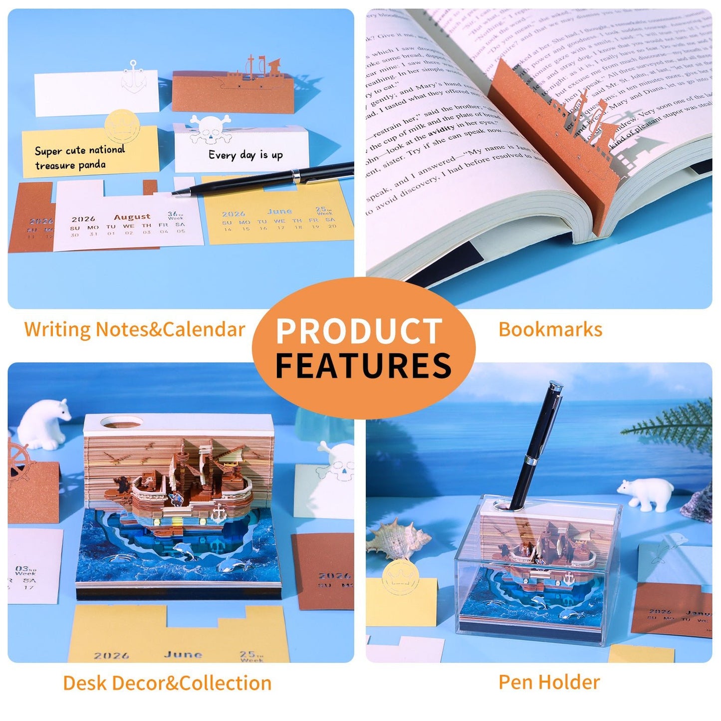 3D Calendar - Pirate Ship - 3D Calendar