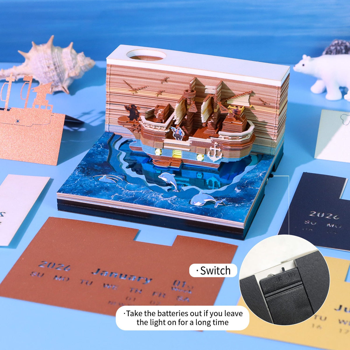 3D Calendar - Pirate Ship - 3D Calendar