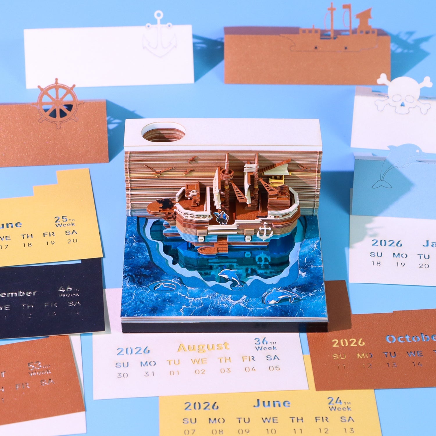 3D Calendar - Pirate Ship - 3D Calendar