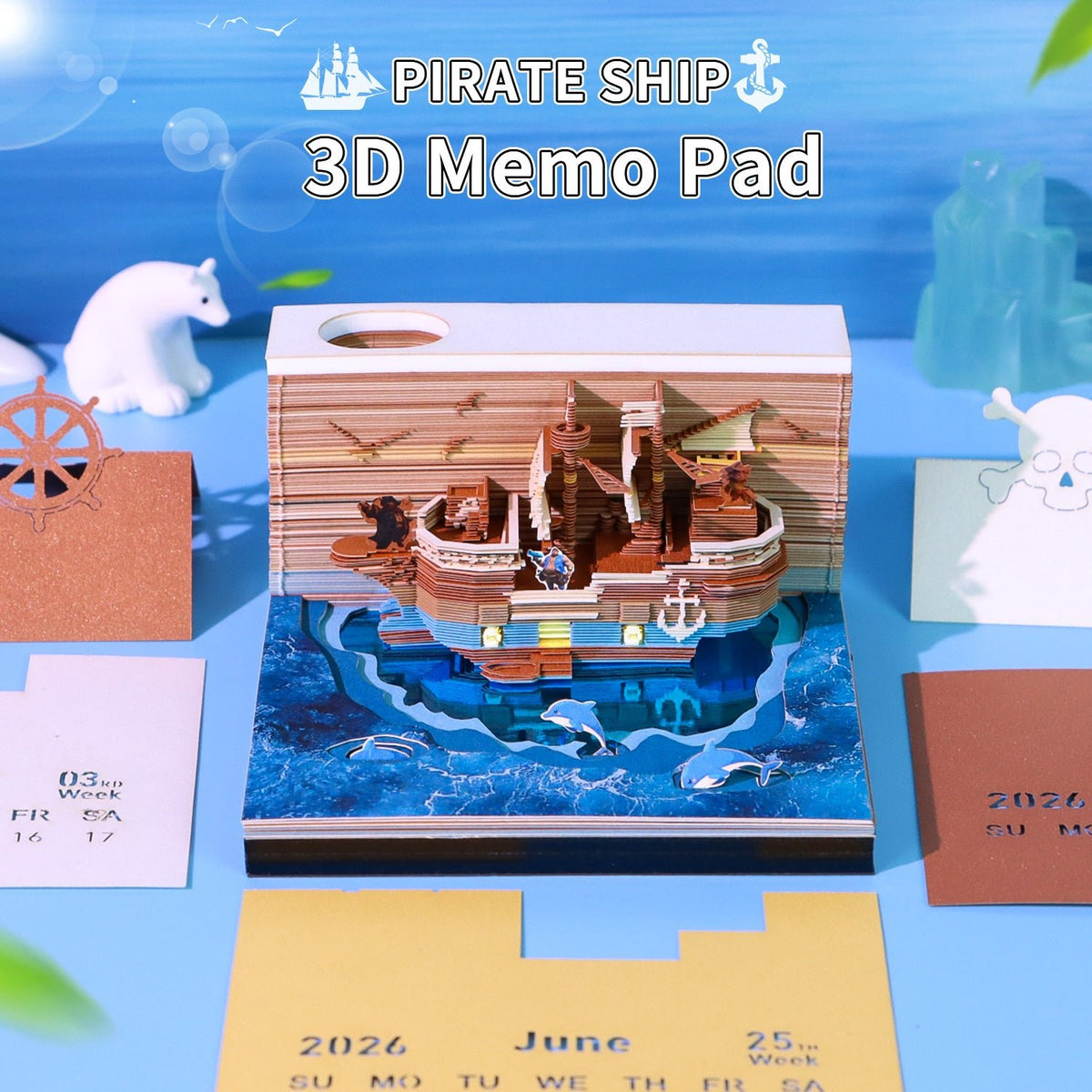 3D Calendar - Pirate Ship - 3D Calendar