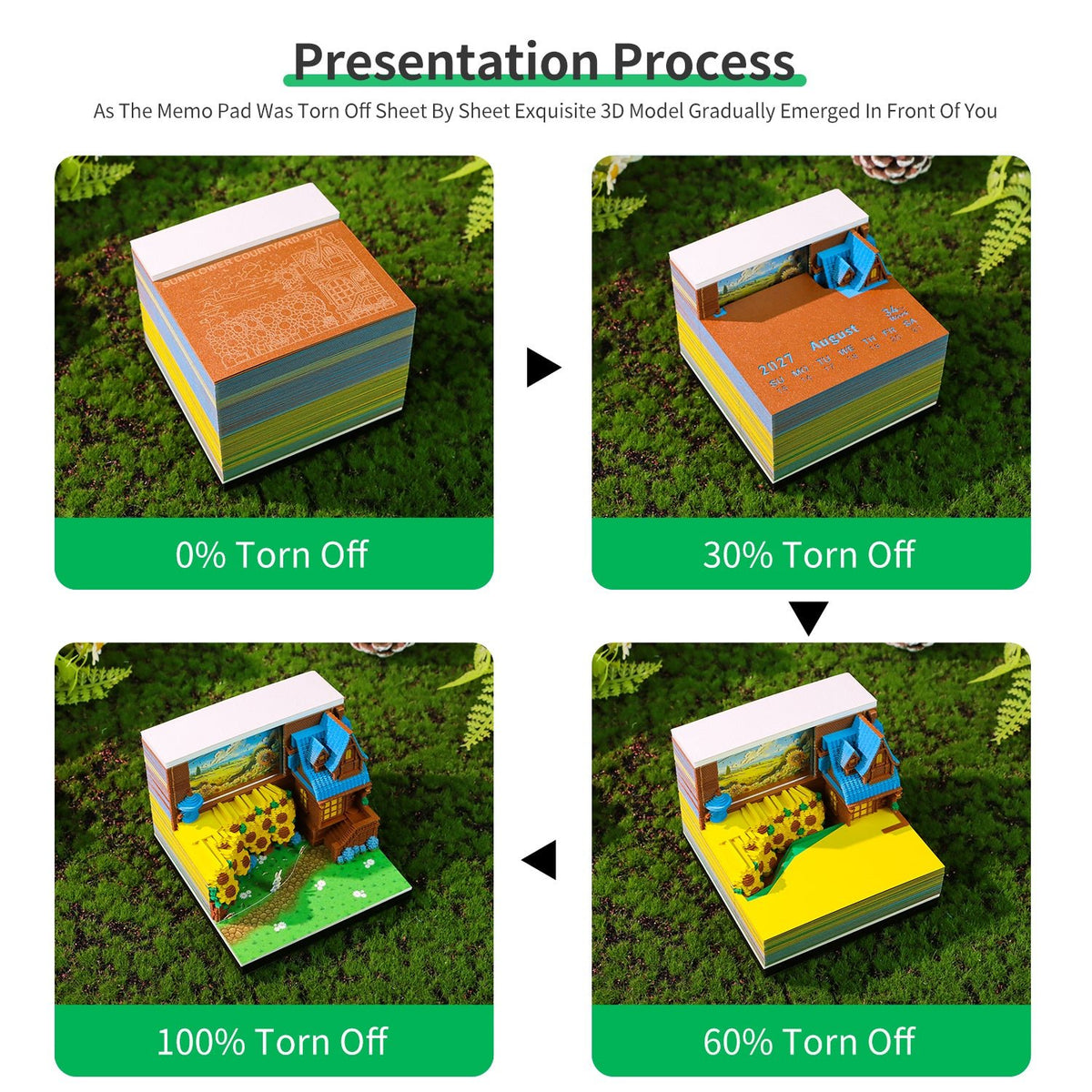 3D Calendar - Sunflower Courtyard - 3D Calendar