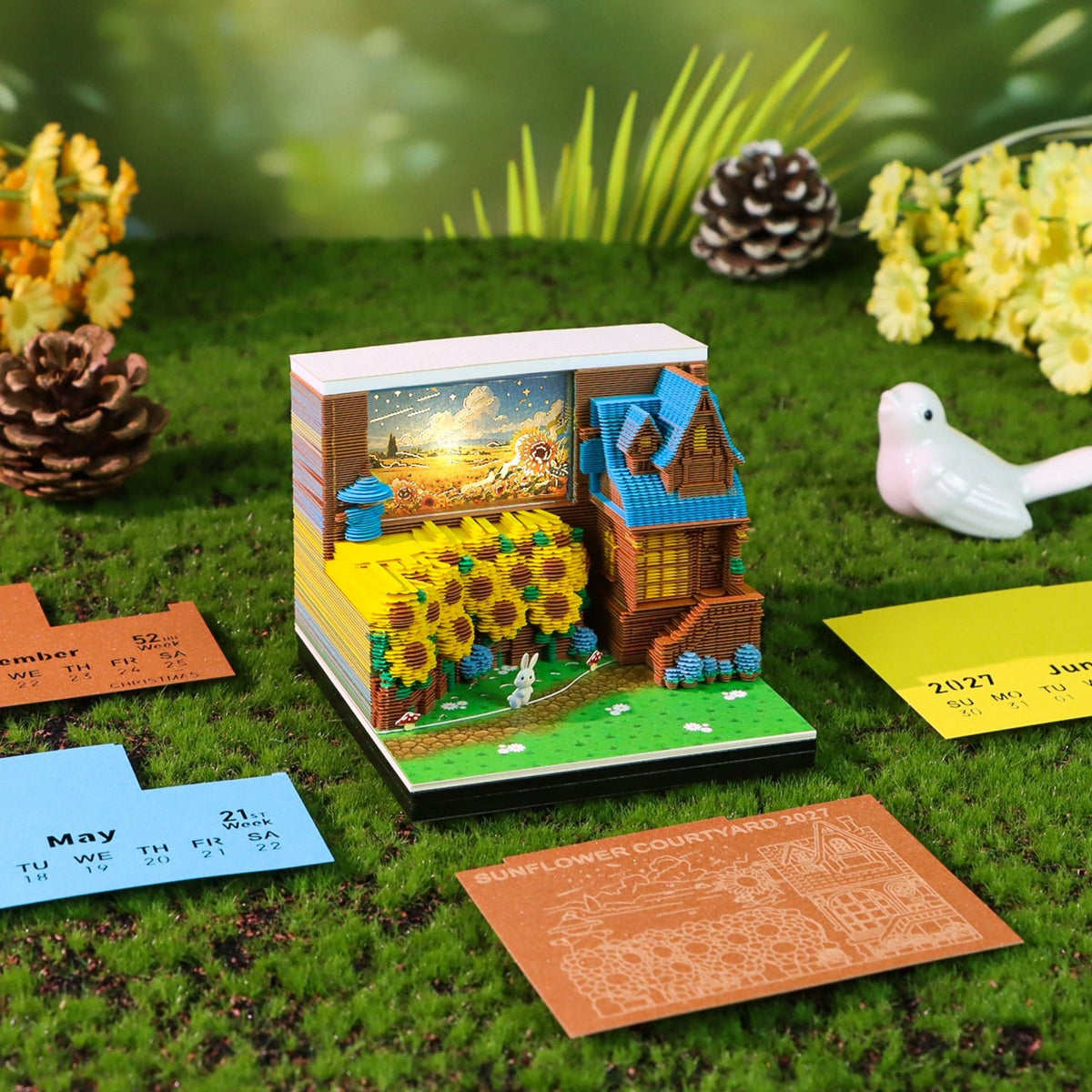 3D Calendar - Sunflower Courtyard - 3D Calendar