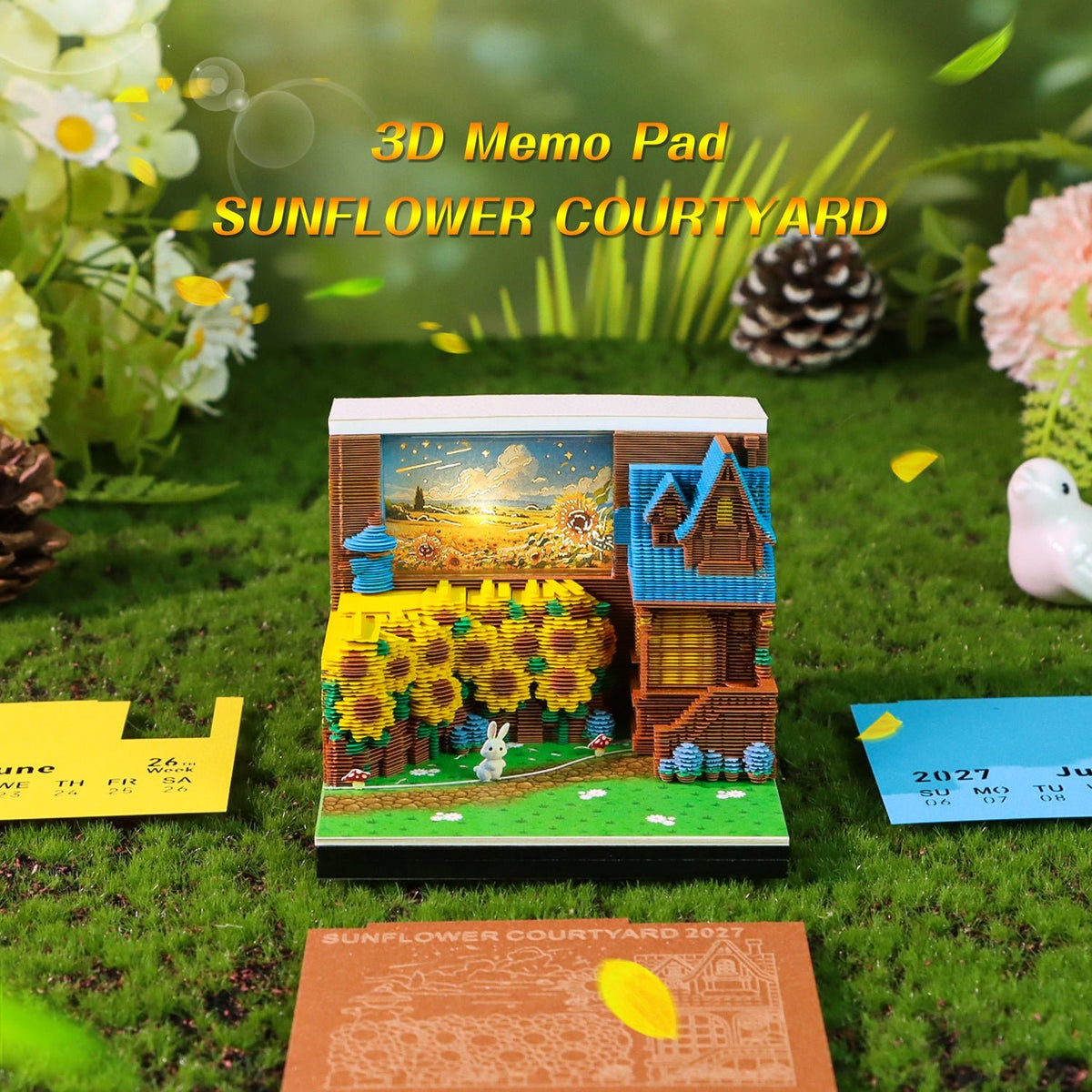 3D Calendar - Sunflower Courtyard - 3D Calendar