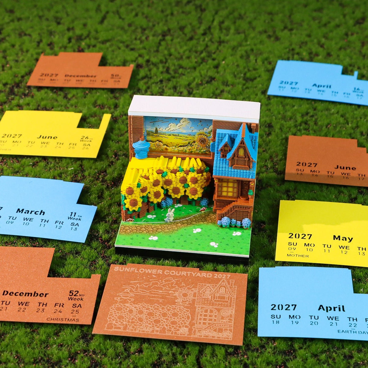 3D Calendar - Sunflower Courtyard - 3D Calendar