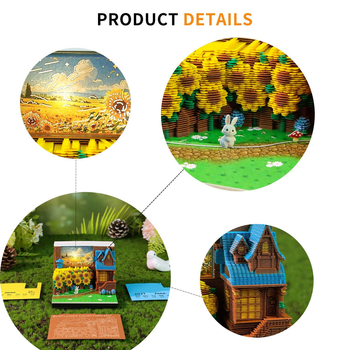 3D Calendar - Sunflower Courtyard - 3D Calendar