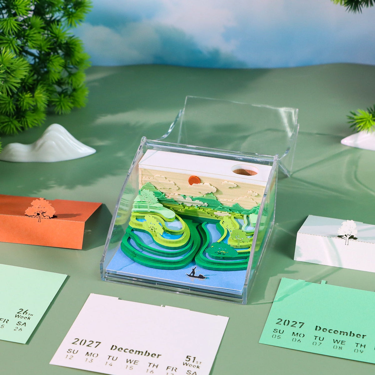 3D Calendar - Terraces Among Cloud - 3D Calendar