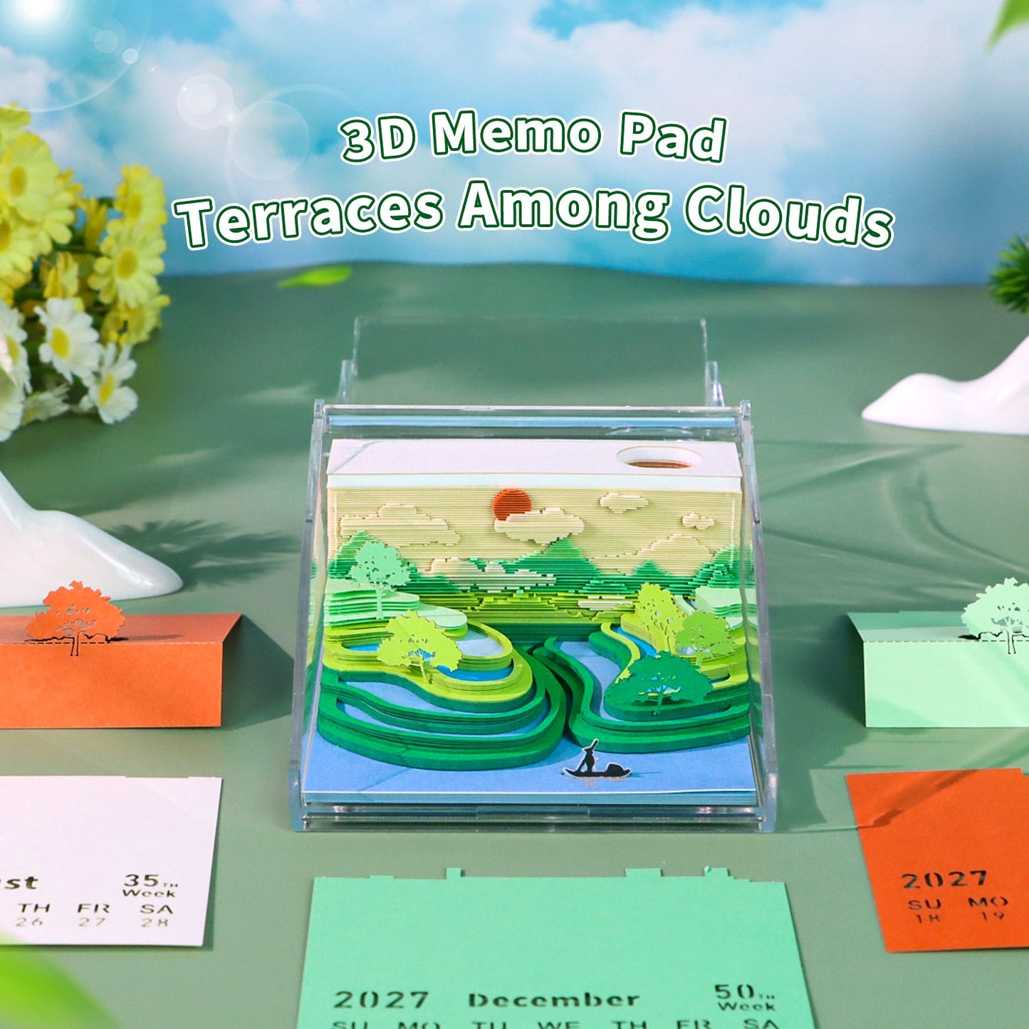 3D Calendar - Terraces Among Cloud - 3D Calendar