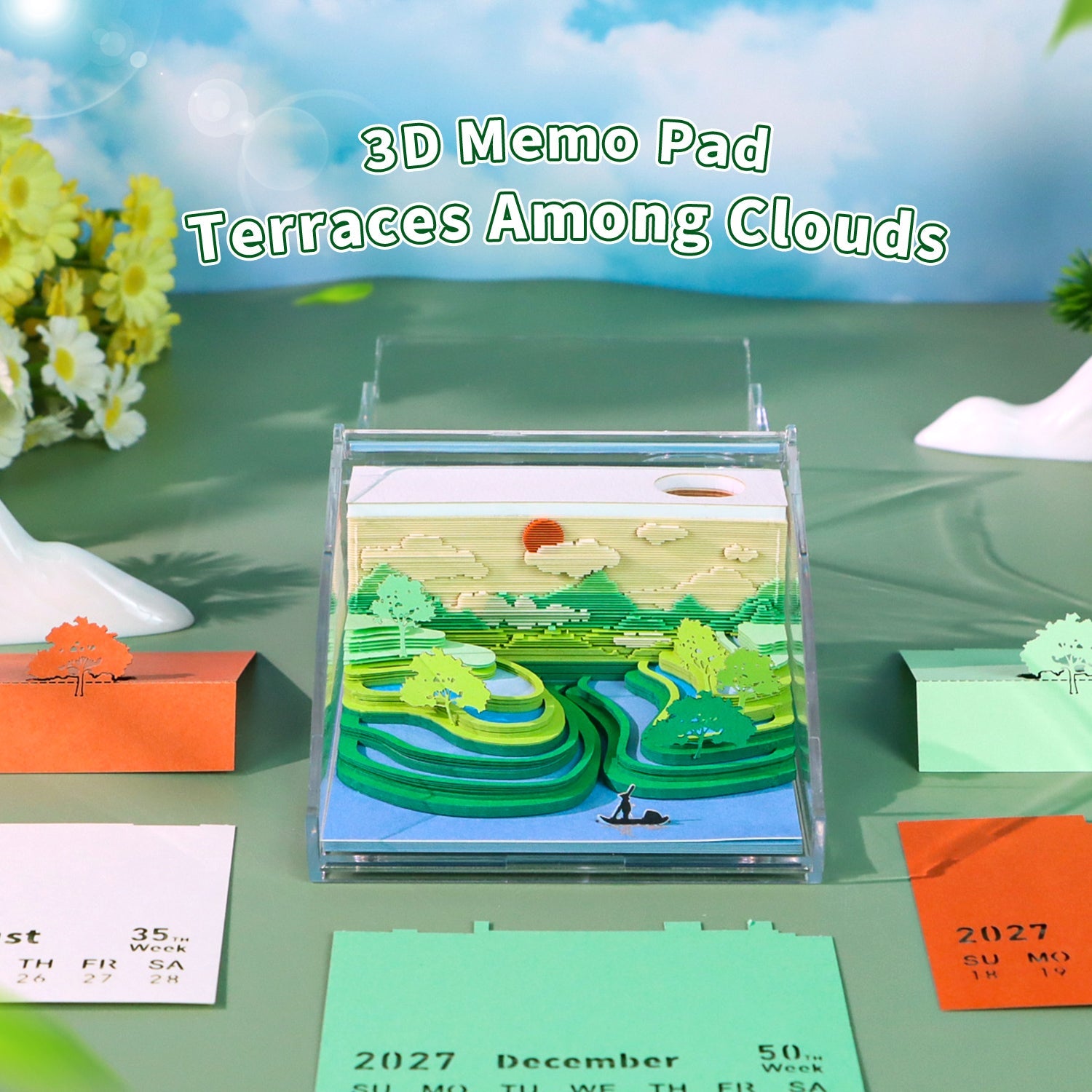3D Calendar - Terraces Among Cloud - 3D Calendar