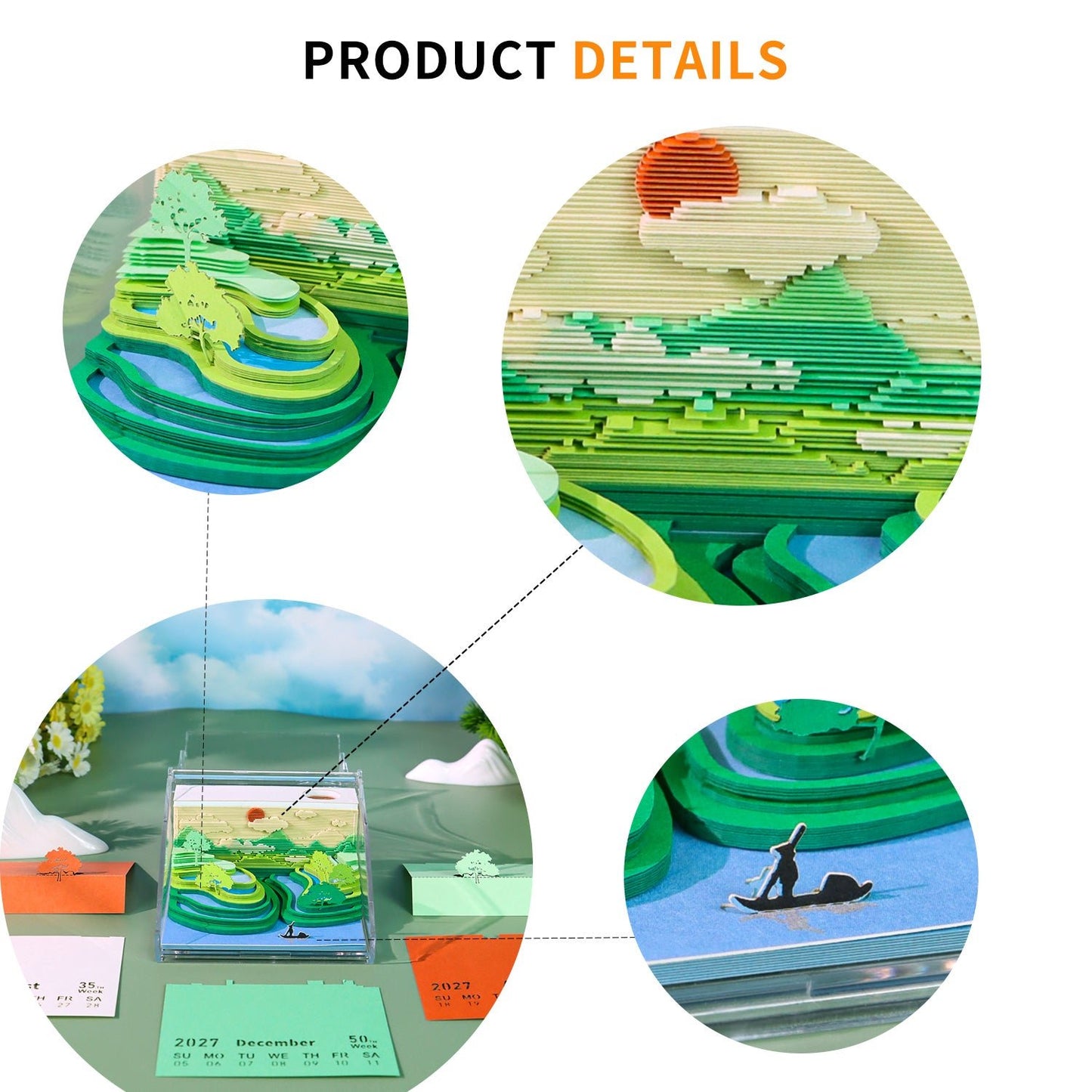 3D Calendar - Terraces Among Cloud - 3D Calendar