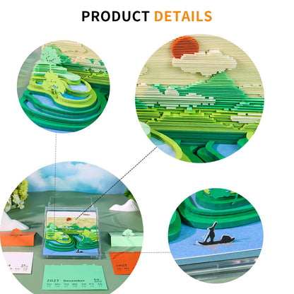 3D Calendar - Terraces Among Cloud - 3D Calendar