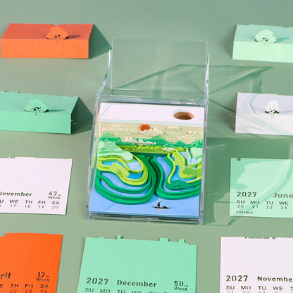 3D Calendar - Terraces Among Cloud - 3D Calendar