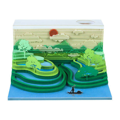 3D Calendar - Terraces Among Cloud - 3D Calendar