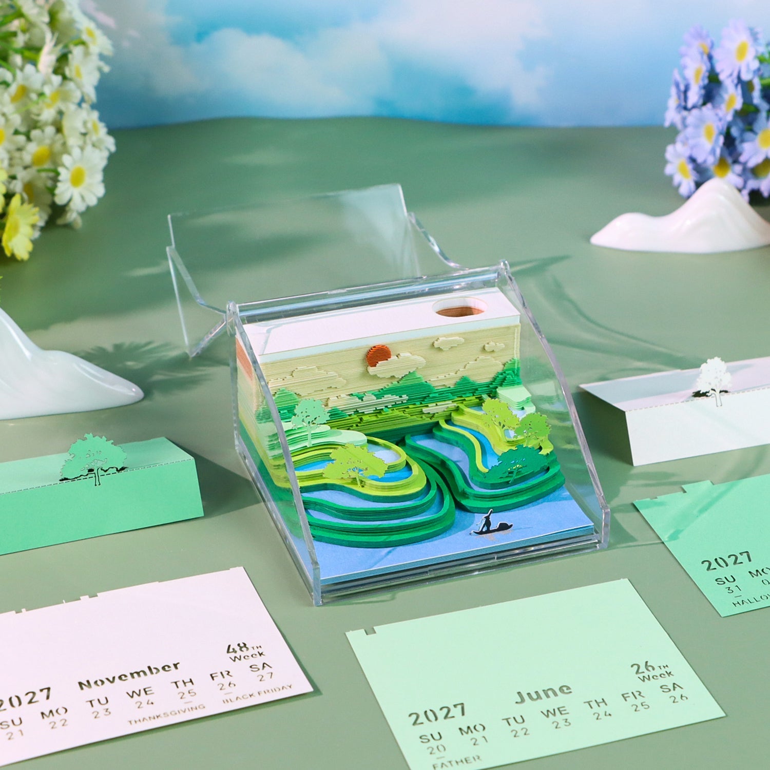 3D Calendar - Terraces Among Cloud - 3D Calendar